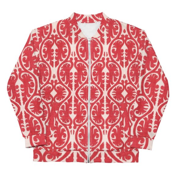 Japanese Vintage Original Woodblock Print Unisex Bomber Jackets. - Picture 5 of 10